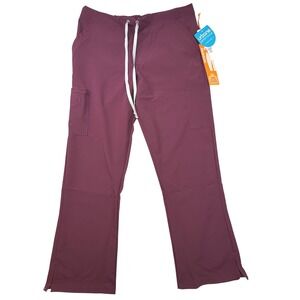 Urbane Performance Modern Fit Scrub Pants Burgundy petite small new